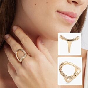 NWT - Open Edit Gold Crystal Ring Size 8